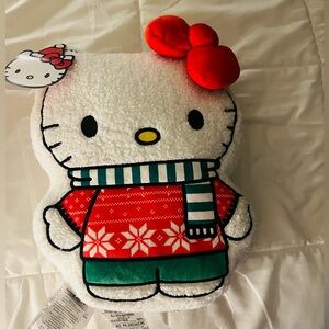 Hello Kitty Holiday Pillow with Red Bow